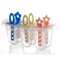 Plastic eco-friendly colorful ice pop molds( 6pcs)